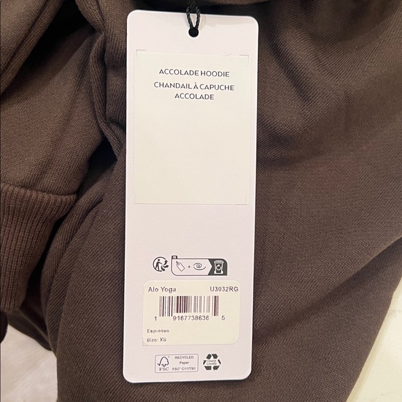 NWT ALO Accolade Hoodie Sweatshirt Espresso Size XS | $148 - Picture 14 of 15